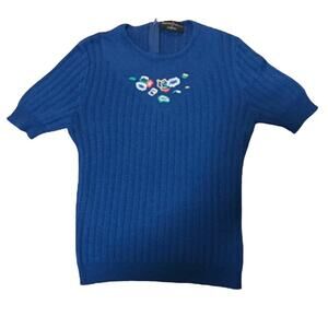 James Kenrob by Dalton Vintage 70s Floral Embroidered Blouse